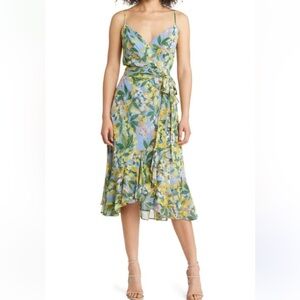 Eliza J floral wrap dress